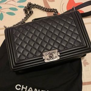 Authentic Chanel Boy Medium Lambskin